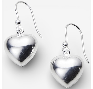 Silver Gallery Sterling Silver Bubble Heart French Wire Earrings