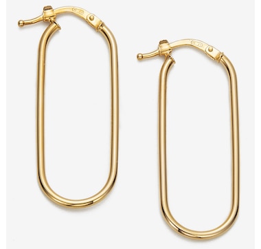 UNOAERRE 18K Yellow Gold Oval Hoop Earrings